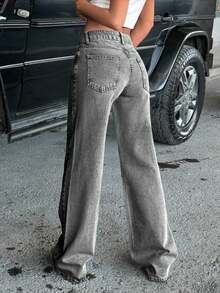 Teens/Young Women's Casual Solid Color Jeans - Grey - View 2