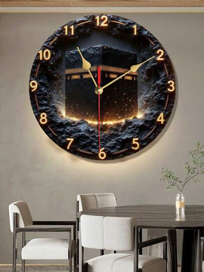 Pc 10 Inch/12 Inch Wooden Round Wand Clock, Perfect Home, Bedroom, Living Room, Etc., Bedroom Klok Moonlight Theme ation Durable Room Home