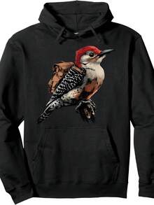 Red Bellied Wood Trail Funny Pullover Hoodie - Style 7 - View 1