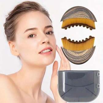 Lymphatic Contour Face Brush, Neck Care Crescent Brush, Foundation & Powder Makeup Brush, Portable Applicator Tool