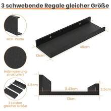 3 estanteras de Pared Blancas, estantes Colgantes de Madera, listn de imgenes, estantera de Pared para saln, Dormitorio, habitacin de los nios, Cocina y bao 40x 13