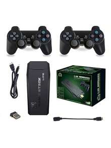 Consola de Juegos Retro Arcade: Controlador Inalámbrico Dual para Jugar en Pareja, Diseño Nostálgico, Ideal como Regalo de Año Nuevo, Fácil de Conectar a TV - Negro - Ver 2