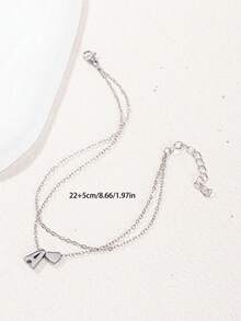 1pc Fashion Elegant Lady Hot Sell Silver Love 26 Letter Double Layer Anklet - Silver - View 6