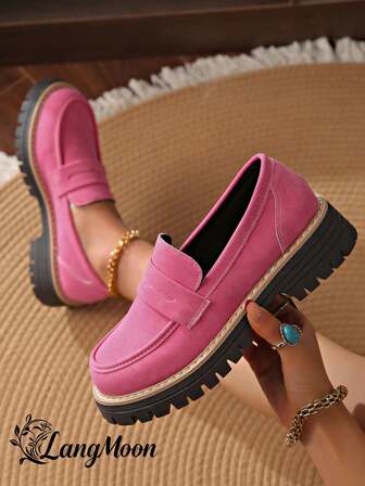 2026 New High-Quality Suede-Like Leather Solid Color Women's Loafers, Casual Comfortable Decorative Daily Slip-On Shoes, Lightweight Breathable Fashionable Women's Loafers, Suitable For Campus, Party, Gathering, Fashionable High-Grade Leather Material New Women's Shoes, With Simple Design Cute Campus Elegant Princess Style, Solid Color Sexy High-End, Ins-Style Princess Vibe Suitable For Party And Daily Wear Women's Shoes, Suitable For Wedding And Other Holidays