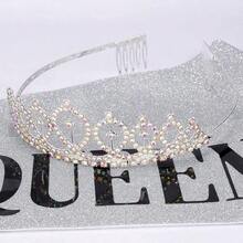 Tiara y faja de cumpleaos para mujer, Faja y Fabulosas de Diamantes de Imitacin, Decoracin Cumpleaos Nia para 14 15 16 18 20 30 40 50 60 mujeres decoraciones de nias - aire-2 - Ver 4