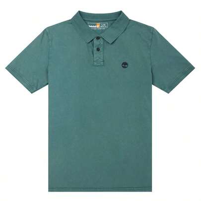 Timberland Herrpolo med kort ärm, klassisk minimalistisk moderiktig lös broderad t-shirt, lätt, andningsbar, bekväm vardagskläder, kortärmad för vardagsbruk, sport, A6R29CL6