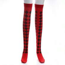 1 Set Punk Costume, Includes Clown Headband, Spiked Choker, Leggings, Black Tutu Skirt, White Gloves, Gothic Punk Cosplay Outfit Suitable For Halloween Party, Carnival, Theme Events, Unique Fun Costume Set With Asymmetric Leggings And Multiple Skirt Options