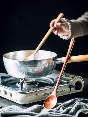 Cuchara de cocina de mango largo de estilo coreano, cucharón resistente al calor para ollas