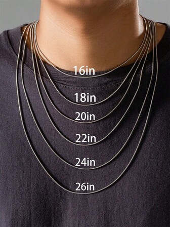 1pc Simple Retro DIY Pendant Silver Snake Chain, For Necklace Replacement, Handmade Chain Use