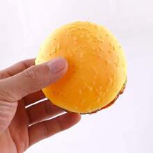 Relaxing Hamburger, Creative Stress-Relieving Toy With Slow-Rise Simulation Food! Perfect Choice For Birthday Gifts, Mother's Day, And Graduation Season! Squeeze And Squeeze Fun Toy - Orange - View 5