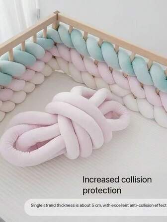 1件装多色婴儿床围软垫，手工定制组合，新生儿防撞栏，婴儿房装饰，500厘米/196.85英寸