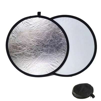 2 In 1 Light Reflectors Board Folding Portable Photographic Equipment Photography Shooting Filler Board 12inch (30cm) Indoor And Outdoor Fill Light Reflection{Inchcolorinch:Inchsilverinch}