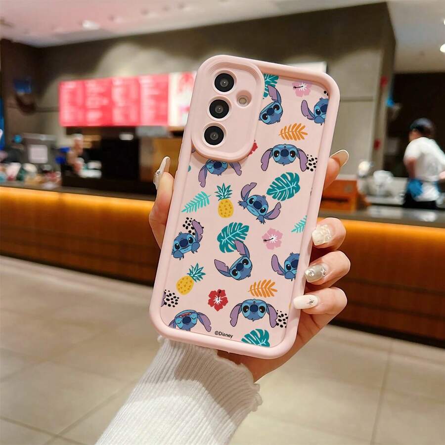Miniso Funda de teléfono con estampado de Stitch de la película de Disney Lilo y Stitch, con múltiples expresiones lindas de Stitch, piñas, flores de hibisco y hojas tropicales sobre un fondo gris claro para Samsung Galaxy S25 Ultra/S25 Plus/S25/ Galaxy S24 Ultra/S24 Plus/S24/S24 FE/S23 Ultra/S23 FE/S22Ultra/S22 Plus/S22/S21 Ultra/S21 Plus/S21/S21 FE/A13/A14/A15/A16/A17/A33/A34/A35/A36/A52/A53/A54/Galaxy Note20Ultra/Galaxy Note20, Funda Galaxy S25, Funda Galaxy S25, Funda Galaxy S25talla grandetra, más regalos navideños, la novia, la elegida, moda de principios de otoño. - Rosa - Ver 1