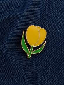 1pc Minimalist Elegant Tulip Brooch, Suitable For Daily Wear On Clothes/Bags - Yellow - View 5