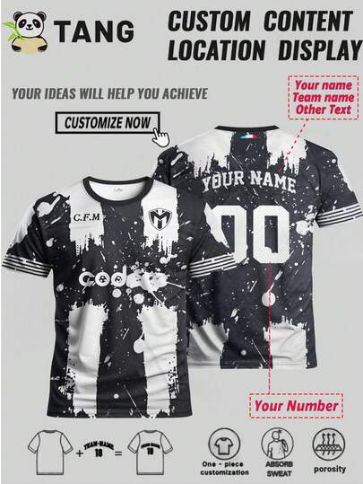 Edición especial del Mundial de Clubes del Club Monterrey Camiseta de fútbol personalizada para hombres con nombre y número personalizables y sudadera deportiva de cuello redondo cómoda, adecuada para entrenamiento de fútbol, uso casual y como regalo