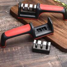 Professional Knife Sharpener, Equipped With High-Precision Whetstone, Tungsten Carbide Diamond And Ceramic Sharpening Stones - Non-Slip Handle, Fast And Durable Performance, Ergonomic Design, Durable Structure, Suitable For Home Chefs