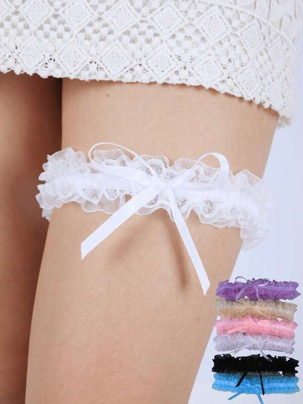 10 piezas Nuevas Cadenas de pierna de encaje multicolor Liguero Sexy Decoración de boda nupcial Accesorios Día de Halloween Día de San Valentín Valentín