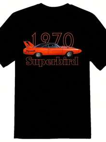 1970 Erbird Black Or White Tee Muscle Car'-- Funny Printed Casual T-Shirt, 1637% Cotton, Round Neck, Regular Style, Perfect Valentine's Day/Christmas Gift For Your Boyfriend/Husband - 款式2 - 查看 1