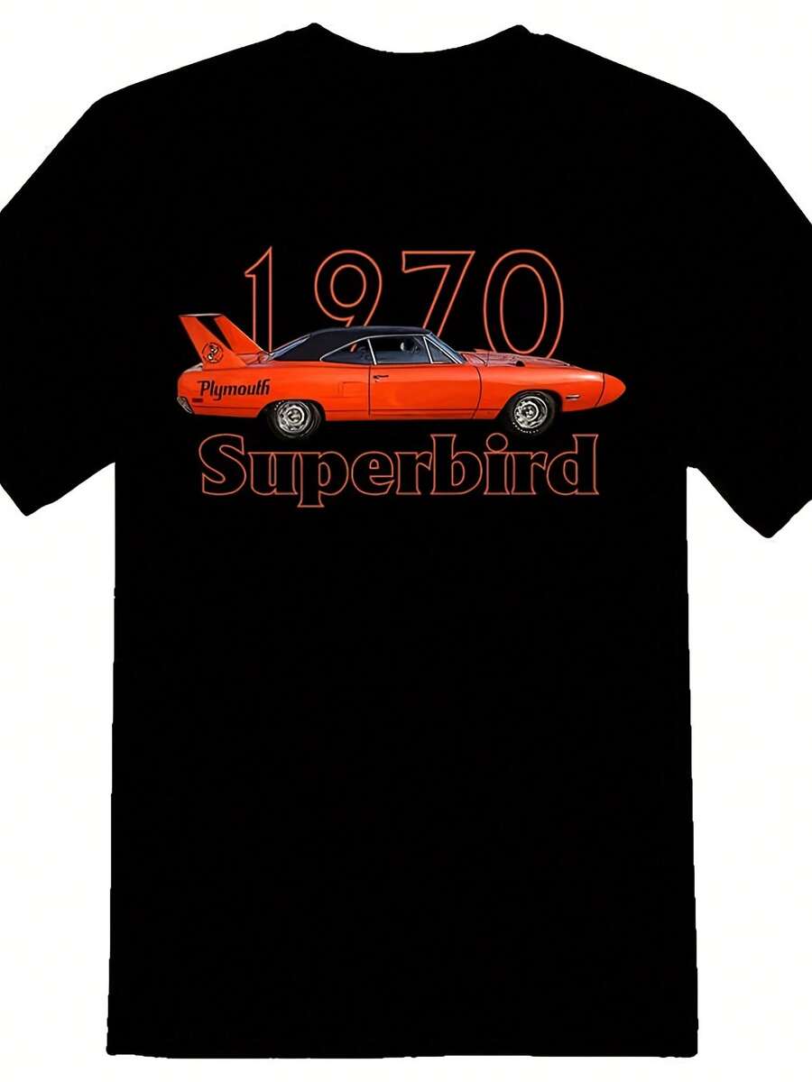 1970 Erbird Black Or White Tee Muscle Car'-- Funny Printed Casual T-Shirt, 1637% Cotton, Round Neck, Regular Style, Perfect Valentine's Day/Christmas Gift For Your Boyfriend/Husband - 款式2 - 查看 1