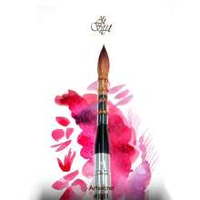 1pc ArtSecret Professional Round Watercolor Brush, Detachable Stainless Steel Handle And Cap Design, Natural Wool And Bristle Material, Highly Absorbent, Portable Painting Brush Suitable For Outdoor Travel, Professional Artist Painting Brush