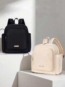 1pc Multifunctional Mommy Bag, Can Be Worn As Backpack Or Shoulder Bag, With Bottle Warmer And Wet/Dry Separation