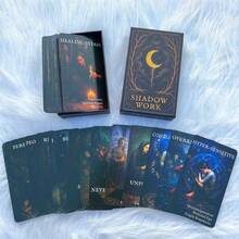 54 Tarot Cards Set, 13x8cm Reflective Moon Shadow Work Oracle Cards, Self-Discovery Emotional Perception Game, Spiritual Guidance Tool - Black - View 8