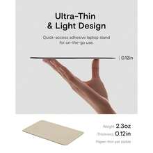 Laptop Stand For Desk, Adhesive Airflow Laptop Cooling Stand For Heat Dissipation With 2 Adjustable Viewing Angles,Foldable&Portable Computer Stand Compatible With Laptops 11inch-16inch,Earthen Beige{Inchcolor_nameinch:InchEarthenBeigeinch,Inchsize_nameinch:InchAdhesiveVersion-AirFlowinch} - 土褐色 - 查看 3