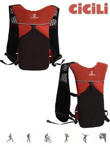 1 Pc Fashionable Portable Cycling Hydrating Backpack With Multi Compartments. Unisex Practical Gym Bag. Sport Bag For Sports For Fitness For Exercise Travel Bag For Vacation For Women For Men Travel Essential Bike Bag Bicycle Accessories Bike Frame Riding Bag For Cycling - Red - View 2