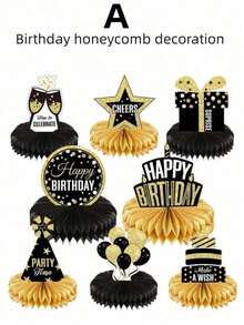 一套生日拍照道具，生日快乐派对拍照道具，节日拍照姿势标牌套装，适用于生日派对、婚礼、毕业典礼 - 彩色 - 查看 10