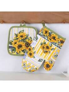 2pcs Heatproof Non-Stick Kitchen Gloves, Suitable For Microwave Oven And Oven - Durable, Easy To Clean, Dishwasher Friendly Unique Design Cooking Pads - Multicolor - View 6