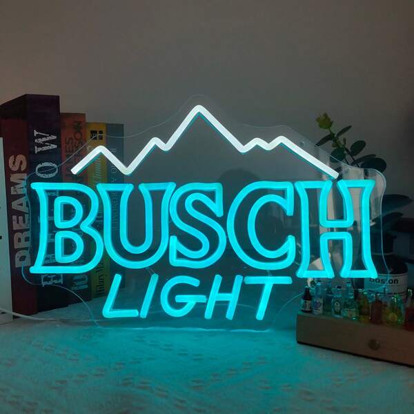 1pc Busch Light Beer Neon Sign Lamp, USB Powered Dimmable Decorative Light Suitable For Bar, Restaurant, Kitchen, Man Cave, Nightclub, Party, Room Decor, Birthday Gift, Holiday Gift