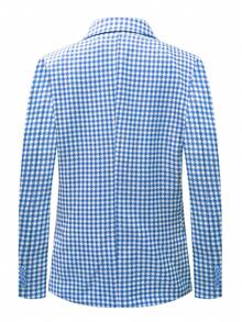 I FineLong Áo khoác mùa đông nam, Áo khoác vest họa tiết răng sói thời trang, thích hợp mặc khi đi làm và đi chơi ngoài trời - Màu xanh lam - Xem 4