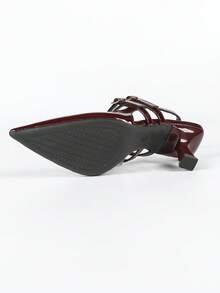 Dampumps med hög klack, Dammode i lackskinn, Dammode i vardagsstil med ryggrem, Damsandaler med rem, Damsandaler med arbetsskor, Damskor i Mary Jane-stil, Dammode i vardagsstil med slingback utan rygg, Vinröda klackar - Bourgogne - Visa 11