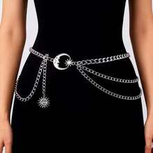 Modische Hüftkette mit Mond für Strandurlaube, bohemianischer Strandtassel-Körperkette für Frauen, einzigartiges Accessoire für Frühling, Sommer, Herbst und Winter.