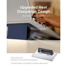 Laptop Stand For Desk, Adhesive Airflow Laptop Cooling Riser For Heat Dissipation With 2 Adjustable Viewing Angles, Foldable & Portable Computer Stand Compatible With Laptops 11inch-16inch, Navy Blue{Inchcolor_nameinch:InchNavyBlueinch,Inchsize_nameinch:InchAdhesiveVersion-AirFlowinch} - 海軍藍 - 查看 7