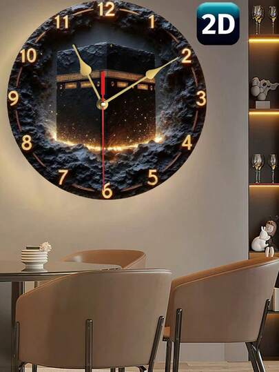 Pc 10 Inch/12 Inch Wooden Round Wand Clock, Perfect Home, Bedroom, Living Room, Etc., Bedroom Klok Moonlight Theme ation Durable Room Home view 4