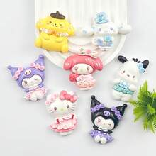 20pcs Sanrio Hello Kitty, Kuromi, My Melody Cute Floral Resin Decorations, Suitable For DIY Accessories, Hair Clips, Shoes Decor, Fridge Magnets, Ideal Christmas Gift, Applicable For Resin DIY Glue Box Jewelry Making Supplies