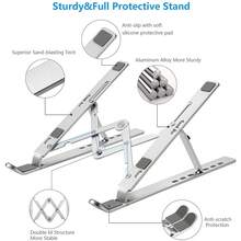 Laptop Stand For Desk, Ergonomic Design Adjustable Aluminum Foldable Portable Computer Stand, Compatible With MacBook Air Pro, HP, , , More 10-15.6"Inch And Tablets (Silver){Inchcolor_nameinch:InchSilverinch} - Bạc - Xem 5
