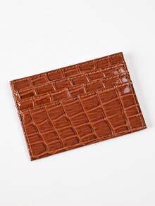 1pc Crocodile Patterned Pu Material Multi Slot Fashionable Card Bag, Wallet, Business Card Holder, Credit Card Bag, Mini Wallet, Card Bag. - Multicolor - View 14