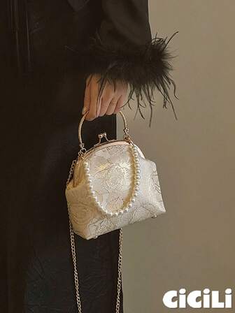 Glitter Bling, Shiny Glamorous, Elegant, Exquisite One Golden New Year Autumn And Winter Seasons Embroidery Patterns Tradition Fashion Dopamine Dressing Delicate Fashionable Elegant Retro Metallic Buckle Functional Modular Style Package Handbag The Shoulder Bag Messenger Bag Tote Bag Dinner Bag Evening Bag Women's Bag Square Bag Shaped Bag Purses Fashion Blogger For Women Office Ladies Y2K Style Chic Girls Teen GirlsFor Work Commute Back To School Beach Vacation Picnic Camping Parties Going Out Gathering Dating Travel Shopping Airport Train Station Zoo Park Campus University High School Snowy Day Bars Clubbing Nightclub Party Banquet Dating Gifts Birthday Gifts Holiday Gifts Unisex Style Couple Style Gift For Teacher's Day Dinner Bag, Evening Bag For Party Girl, Woman, For Female For Party, Wedding, Prom, Dinner/Banquet, Best Gift For Women, Perfect For Music Festival