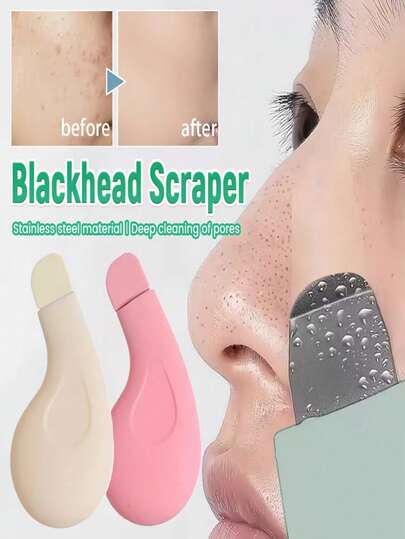 أداة إزالة الرؤوس السوداء 2/1، منقي الرؤوس السوداء العميقة، منظف مسام الوجه اللطيف لإزالة الرؤوس السوداء، مكشطة بشرة غير كهربائية لتنظيف الأنف والمسام الوجهية، ملحقات تنظيف المسام، تصميم تقشير لطيف، مقبض إرجونومي