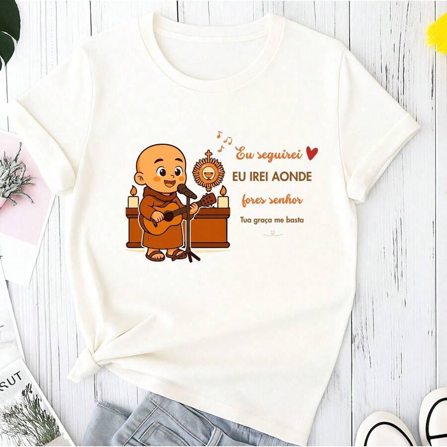 Basic Printed T-Shirt Frei Gilson Catholic Religious - Pearl - View 1