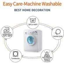 1个卡通图案方形抱枕套，适用于家居沙发、床、卧室、客厅，柔软透气单面印花涤纶枕套（不含枕芯） - 彩色 - 查看 4