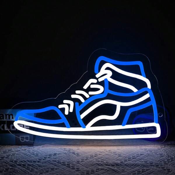 Neon-Schild Sneaker, Kunststoff-Wandbehang USB-betriebenes Neon-Schuh-Licht für Schlafzimmer, Spielzimmer, Man Cave - Neon-Dekoration mit Ein/Aus-Schalter für Zuhause, Party, Bar, Geburtstagsgeschenke