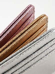 1pc Daily Use PU Pickup Bag With RFID Shielding Crack Leather Pattern, Suitable For Ultra-Thin Wallets Of ID Cards And Bank Cards, Suitable For Cardholders, Cardholders, Wallets, Business Card Holders, Credit Card Holders, And Women's Mini Wallet Card Wallets. - Multicolor - View 3