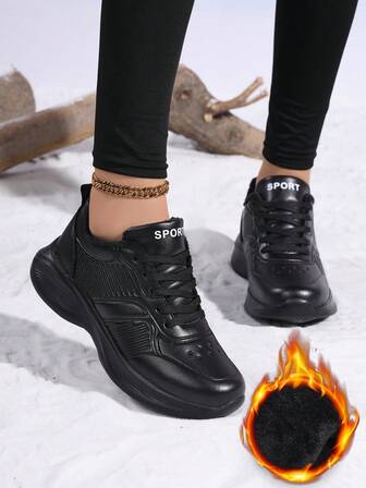 新款大码女式轻便真皮休闲跑步鞋、慢跑鞋、运动鞋、平底鞋、全黑工作鞋、旅行鞋、黑色鞋、黑色低帮休闲鞋、步行鞋