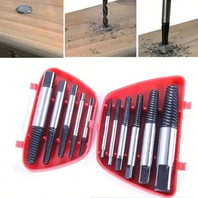 6 Stücke Premium Schraubenausdreher-Set - Beschädigte Schrauben, Bolzen und Rohre einfach entfernen - Unverzichtbares Werkzeug für Holzbearbeitung und DIY