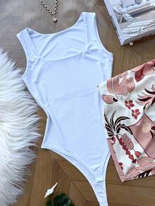 ELLIE Set With Bodysuit (Supplex Bodysuit + Lined Skirt With Shorts) - 上白下粉鳥 - 查看 4