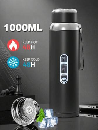 33.81盎司不锈钢便携式保温杯，大容量茶杯水瓶，适合户外露营旅行