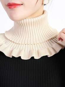 Women's Fashion Knitted Sweater Collar, 100% Polyester Elastic Warm Turtleneck Scarf, Breathable High Collar, Suitable For Daily Wear - Multicolor - View 11